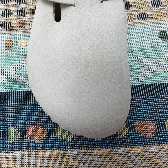 Birkenstock White Boston Suede Shoes | Women's Narrow Fit - Picture 4 of 6